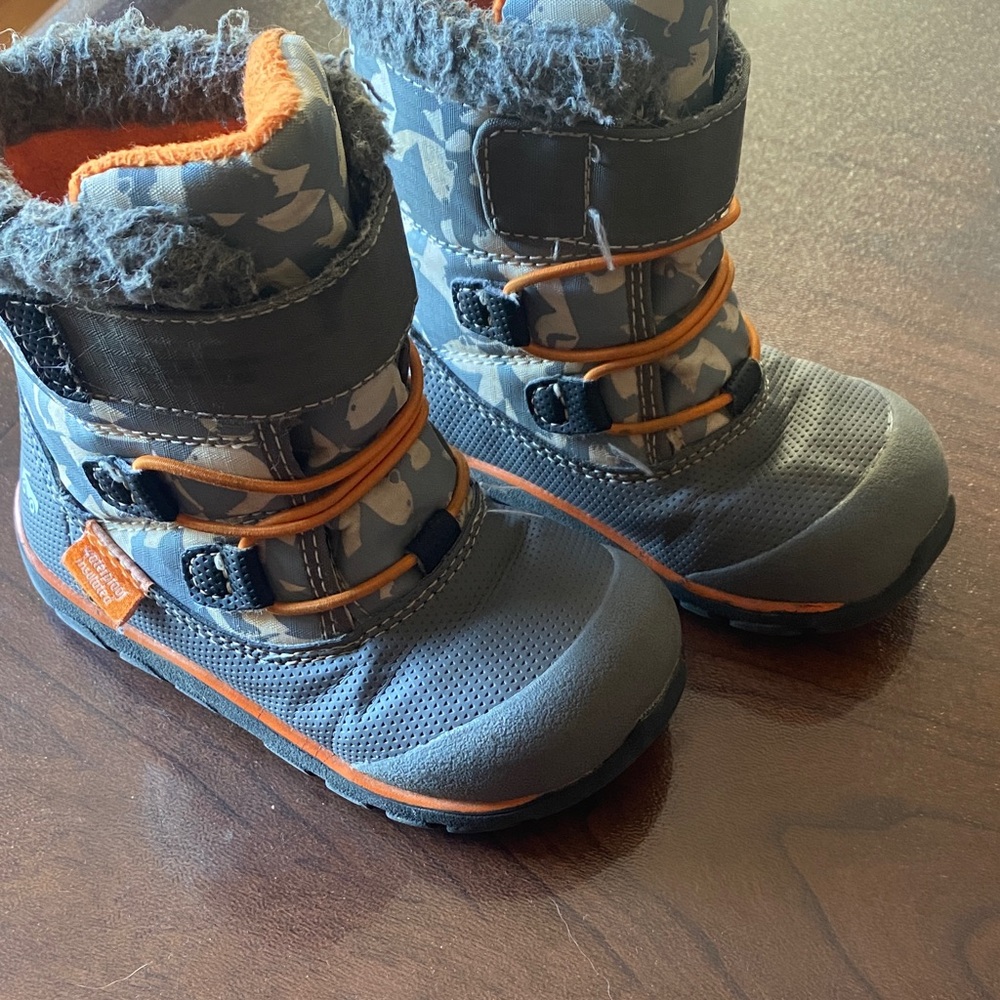 See Kai Run Kids' Gray and Orange Winter Boots